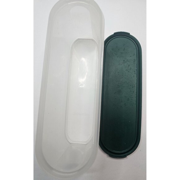 Tupperware Oval Container 2 Quart with Forest Green Seal Lid 2400A-1 - Picture 5 of 5
